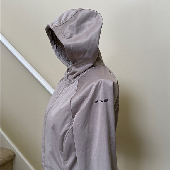 Spyder Women's Hooded Jacket in light mauve color. Size M. Soft faux fur inside. - Picture 7 of 16
